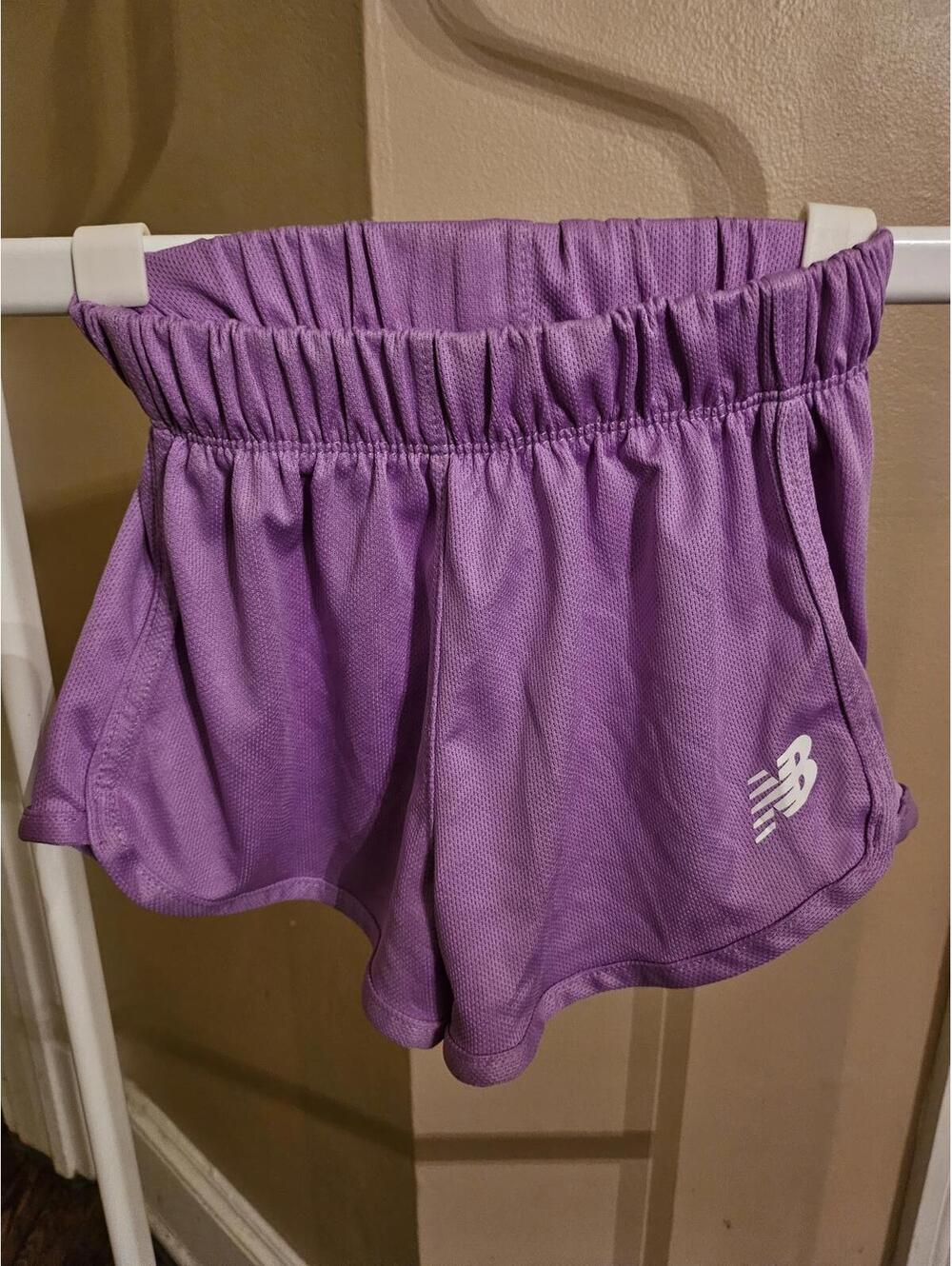 New Balance Girls - Purple Running Shorts Elastic Waist Vented - Sz 10-12 - EUC